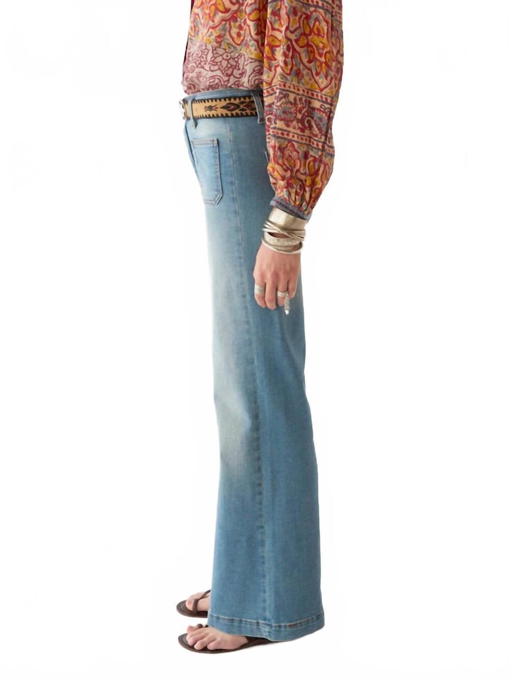 NEW MAISON HOTEL edna wide leg pant in blue denim - Picture 3 of 3